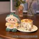 2 x Clothes for Doll  Casual Youth Outfit for 17cm Dolls, Green Hat, White & Yellow Letter K Shirt & Green Pants  Doll Accessories Only