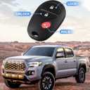 Key Fob Keyless Entry Remote Replacement for Toyota Tacoma Tundra Sienna Sequoia Highlander - 3 Buttons Car Key Fob FCC: GQ43VT20T (Set of 2)