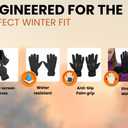Heat Logic Thermal Winter Gloves, Touchscreen Compatible with Fleece Lining For Cold Weather, Water-Resistant Hiking Gloves (Small-Medium)
