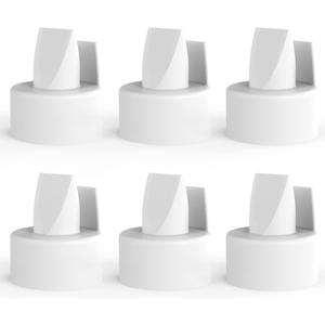 [6-Count] Papablic Duckbill Valves, Replacement Milk Valves Compatible with Spectra S1 S2 & Medela Breast Pumps Parts Accessories, BPA & DEHP Free, Food-Grade Silicone, Easy to Clean, White