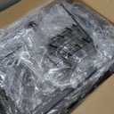 Rolling C-Shaped Side Table with Wheels and Oversized Wood Top, Mobile Overbed Stand with Drawer for Bed or Sofa, Metal Frame Couch Companion for Living Room, Bedroom, or Home Office (Large Desktop)