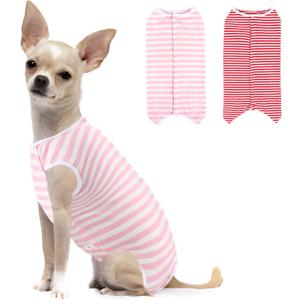 2 Packs Dog Recovery Suit for Surgery Dog Onesie Surgical Clothes Bodysuit for Male and Female Substitute E-Collar& Cone