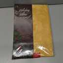 Newbridge Christmas Carol Holiday Noel Damask Fabric Tablecloth, 60 x 84 Inch Rectangle, Gold, Holly Leaf Poinsettia Weave, Wrinkle Free Soil Resistant Easy Care Table Cover