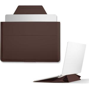 MOFT Laptop Carry Sleeve, 2-in-1 Laptop Bag & Stand for 14" Air/Pro & Dell/HP/Lenovo/Asus, Stylish Slim Computer Sleeve Bag with Expandable Storage for Computer Accessories, Brownie