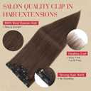 Rich Choices Real Human Hair Clip In Extensions-6 Pcs Single Clip Design-100% Remy Hairs Invisible Clip in Extensions for Thin Short Hair-Seamless Hairpieces for Women-10 Inches #2R Chocolate Brown