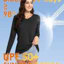 Boladeci Women's Swim Shirts Long Sleeve V Neck T Shirts UPF 50+ Sun Protection Quick Dry Rash Guard (Black, M)