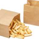 Restaurantware-Bag Tek 4.25" x 2.5" x 3.75" Paper Bags For Snacks Pack of 100 Large Paper Bags For Foods - Disposable, Flat-Bottom, Sustainable, Kraft Snack Pouches, Microwavable, Freezable