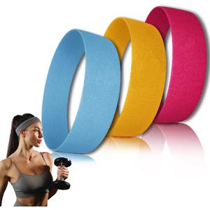 3 Pack Headbands for Women Non Slip, Thick Elastic Women's Headbands for Hair, Stretchy Cloth Headband for Women's Hair, Athletic Yoga Sports Hair Headbands for Women Workout Gym