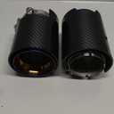 YDES 2.5 Inch Inlet Set of Carbon Fiber Car Exhaust Tips Fit for 2.5 Inch 63mm Exhaust Pipe BLack