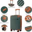 Cosbarn Luggage Sets 5 Piece with TSA Lock Spinner Wheels, Unisex Hard Case ABS Suitcase Set, Hardshell Lightweight Waterproof Travel Hardside Suitcases with Wheels for Women Men, Dark Green