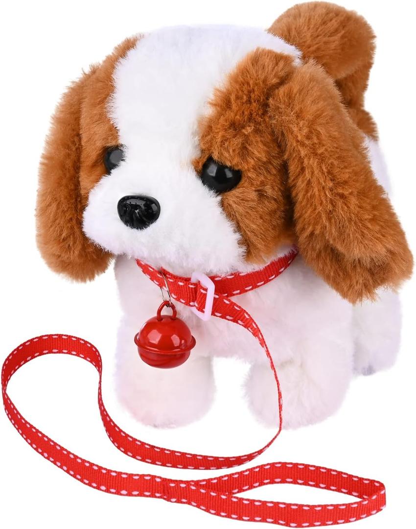 WorWoder Plush Saint Bernard Toy Puppy Electronic Interactive Pet Dog - Walking, Barking, Tail Wagging, Stretching Companion Animal for Kids (Saint Bernard)