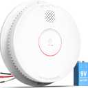 SITERWELL Smoke Detector, Hardwired Interconnected Smoke Detector, Photoelectric Smoke Alarm with 9V Backup Battery, Fire Alarm with Test/Silence Button, UL217-10th Listed, GS562A, 1 Packs (White)