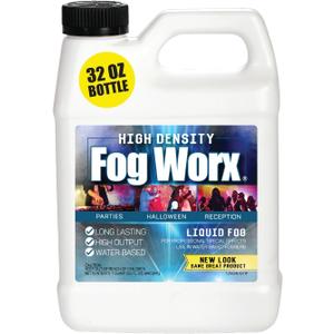 FogWorx Extreme High Density Fog Juice - Quart  32 Fluid Ounces of Long Lasting, High Output, Odorless Water Based Machine Fluid for 400 to 1500 Watt Machines