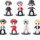 7pcs BTS Cake Toppers Character Set of Action Figures ToysBTS Mini Figurines Dolls Birthday Party Supplies Car Desktop BTS Birthday Decorations (C)