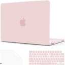 G JGOO Compatible with MacBook Neo Case 13 inch 2026 Release Model A3404, 100% Match Official Color, Matte Plastic Protective Hard Shell Case with Keyboard Cover & Screen Protector, Blush Clear