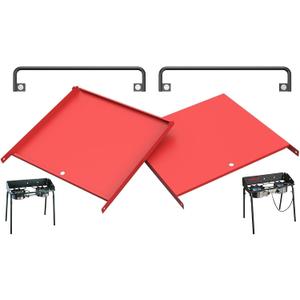 Folding Side Shelves for Camp Chef Two Burner Stove, Camp Chef Stove Grills EX60LW, EX60LWC, EX60P, EX60PP, EX60LWF, EX90LW, Heavy-Duty Metal Paint, 14.5" x 14.5", 2PCS