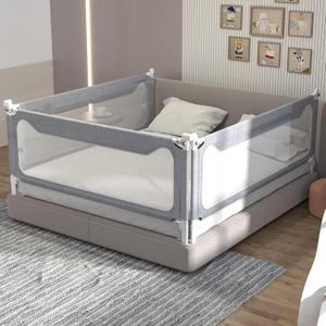 melafa365 Bed Rails for Toddlers, Upgrade Baby Bed Rail Guard Height Adjustable Specially Designed for Twin, Full, Queen, King Size - Safety Bed Guard Rails for Kids(Gray,1 Piece, 78") (1 Side: 78" (L)  27" (H), Grey)