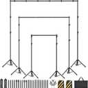 Backdrop Stand Kit - 6 Widths, 10x10ft Adjustable Background Stand for Parties & Studio Photography