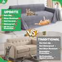 Loiion Couch Covers for 3 Cushion Couch, Gray Cat-Scratch Resistant Sofa Cover Pets Dogs Friendly Anti Slip Thickened Slipcovers Furniture Protector, Couch Protector for Pets and Kids 150"X71" (Large Sofa (150"X71"), Grey)