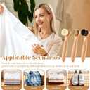 3 Pcs Wooden Laundry Stain Brush Stain Remover Dauber Brushes with Round Head Boar Bristle Small Stain Brush for Clothes for Scrubbing Stains from Furniture Fabric Leather(Style A)