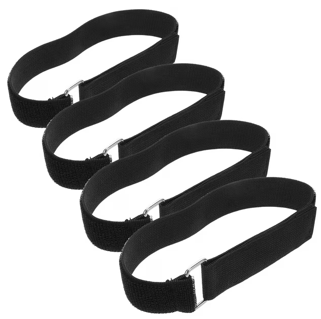 4 Pcs Ellipse Leg Exerciser Machine Pedal Straps Elliptical Accessories Fitness Black