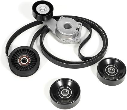 Dilomber 90K38274A Drive Serpentine Belt Tensioner Idler Pulley Complete Kit Fit for Ford F150 F250 F350 Explorer Lobo Expedition Lincoln, 5.4L 4.6L 20052014 Replace ACK061025, DBK061025B w/Gloves