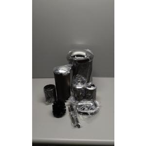 Bathroom Accessories Set 6 Piece Plastic Bath Ensemble Soap Dispenser Toothbrush Holder, Tumbler Soap Dish Soap Saver Trash Can Toilet Brush Holder Decorative Countertop Bathroom Accessoy Set (Brown)