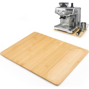 UPGRADED Oversize Bamboo Appliance Slider fit for Breville Barista Espresso Machine 870/878 - Under Cabinet Sliding Tray Caddy for Breville Barista/Barista Pro, Coffee Maker Mover Kitchen Countertop