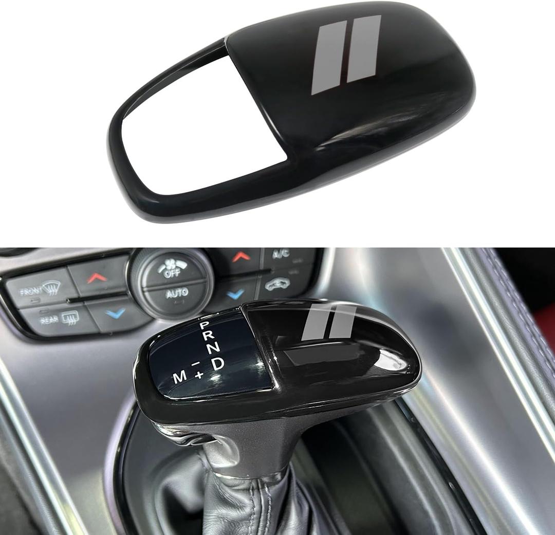 Gear Shift Knob Head Cover for Dodge Charger Accessories 2015-2023 Challenger 2015-2024 Durango 2016-2026 ABS Interior Shell Insert Decoration Protector (Gray Trim)