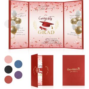 Graduation Party Decorations 2026 Red and White Graduation Guest Book Signature Book to Sign in Book for Guests Class of 2026 Graduation Announcements Big Congrats Grad Card Party Supplies Decor