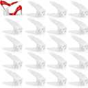 Shoe Slots Organizer - 20 Pack Shoe Stackers, 50% Space Savers, 4 Levels Adjustable Rack, White (20pack)