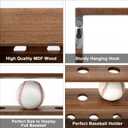 Baseball Display Case,Baseball Holders for Balls,12.8x16 inches Large Carbonized Shadow Box for 12 Baseballs Wall Mount,Without Door,for Home Run and Collector Autograph Balls
