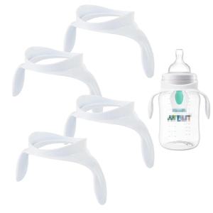 Baby Bottle Handles Compatible with Philips Avent Anti-Colic and AirFree Vent Baby Bottles, Compatible Avent Bottle Holder,4 Count (White)