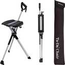 STEP2GOLD Ta-Da Chair S2- Walking Stick Chair, Cane with Seat (32.2")