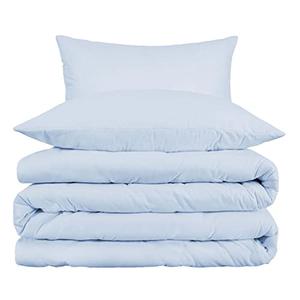 BNM 1000 Thread Count Cotton Blend Duvet Cover Set, Oversized Blanket Covers, Heavyweight Bedding, Includes 1 Duvet Cover, 2 Pillow Shams, Sateen Weave with Solid Pattern, Full/ Queen, Blue