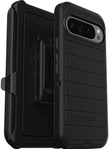 Google Pixel 9 Pro XL (Only) - Defender Series Case - Black - Rugged & Durable - with Port Protection - Includes Holster Clip Kickstand - Microbial Defense Protection - Non-Retail Packaging