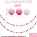 2 x 4 Pack 6.5 Feet Long Pom Pom Garland Red Pink White Felt Ball Garland 30 Balls for Valentine Day Wedding Party Birthday Decor Ornament