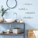 Pigort 4 Pcs Bathroom Wall Decor Wooden Soak Relax Unwind Breathe Plaque Wall Arts Decorations Cutout Farmhouse Sign for Toilet Dressing Room Laundry Room (Tin)