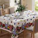 XCHI Rainbow Love Heart Flowers LGBTQ Tablecloth Rectangle Pride Day Inclusion Lesbian Gay Bisexual Transgender Queer Homosexual Equality for Indoor Outdoor Dining Home Party Decorations 60x84 Inch