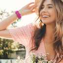 4 x Flower Engraved Bands Compatible with Fitbit Sense Bands/Versa 4/Versa 3/Sense 2 1 Band for Women,Cute Fancy Dandelion Floral Wristband Replacement Strap Compatible with Fitbit Versa 3 Bands (Large, Rosepink)