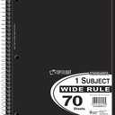 Top Flight Standards 1-Subject Notebook, 70 Sheets, Perforated, Wide Rule,  (31306)