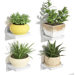 SRIWATANA Mini Floating Shelves Wall Mounted, 4 Inches Wood Shelf for Home Decor and Storage Set of 4, Mini Display Shelf for Bedroom, Bathroom, Kitchen, Office (Washed White) SRIWATANA Mini Floating Shelves Wall Mounted, 4 Inches Wood Shelf for Home Decor and Storage Set of 4, Mini Display Shelf for Bedroom, Bathroom, Kitchen, Office (Washed White)