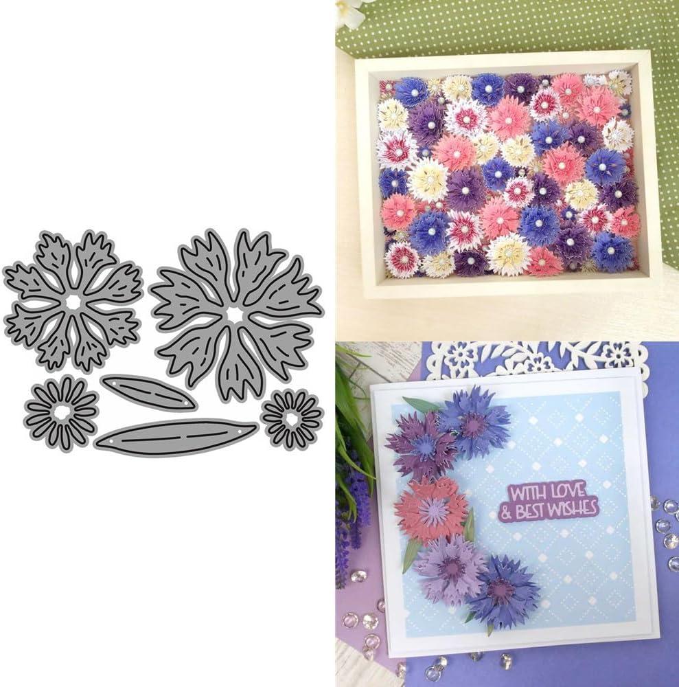 2 x Patchwork Flowers Metal Cutting Dies for Card Making, Paper Embossing Die Cuts Kit Templates Supplies, Photo Frame Album DIY Scrapbooking Stencils Sets