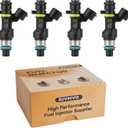 FBY2850 Fuel Injectors,Compatible with/Nissan 2.0 Sentra 2007-2012,NV200 2.0L 2013-2018,Compatible with/Nissan 1.8 Versa Tiida Cube 2009-2014 1.8L |18 Holes| |Set of 4|