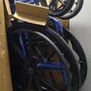 Drive Medical Blue Streak Lightweight Wheelchair - Portable Folding Mobility Aid - Swing-Away Footrests - Desk Arms - Durable Steel Frame - Easy Transport & Storage - 18-Inch Seat