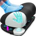 Everlasting Comfort Adjustable Cloud Foot Rest for Under Desk at Work with Pressure Point Nodes - Ergonomic Memory Foam Office Foot Stool & Desk Footrest for Gaming & Home Office, Supports Posture (Black)