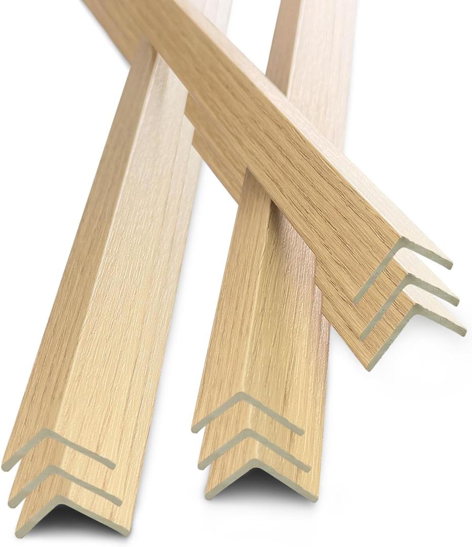 9Pcs 48" Wall Corner Protector,Pre-Cut Wall Corner Protector Guard Protection,Wood Grain Corner Trim for Door,Window Frames,Wooden Wall Edges(9Pcs-Oak)