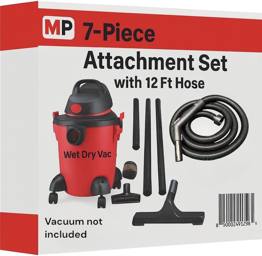Maresh Products Compatible Replacement for Some Shop Vac & Ridgid Style Vacuum Cleaners Commercial Grade Hose with Tool Set, Has 2 1/4" Machine End Coupling & Uses the Standard 1 1/4" Hose Attachments