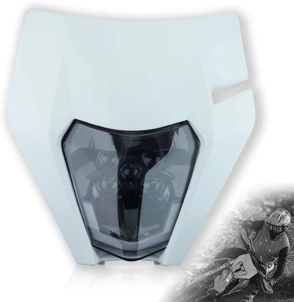 Headlight Head Lamp Light Fairing Mask Day Running Light For ATV Scooters Dirt Pit Bike Enduro (White+Cold White DRL)