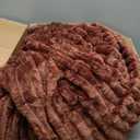 NEWCOSPLAY Super Soft Throw Blanket Coffee Premium Silky Flannel Fleece 3D Ribbed Jacquard Lightweight Bed Blanket All Season Use (Coffee Ribbed, Throw(50"x60"))